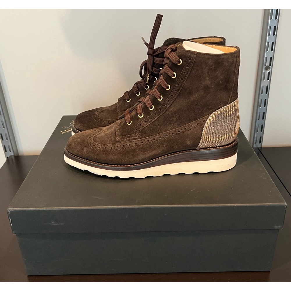 The Office Of  Angela Scott - Brown Suede Boots